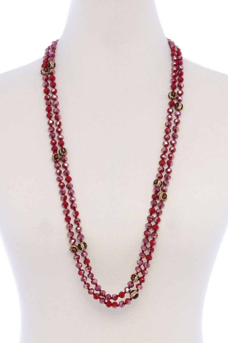 Glass Bead 2 Layered Long Necklace - Absolute Fashion 2020
