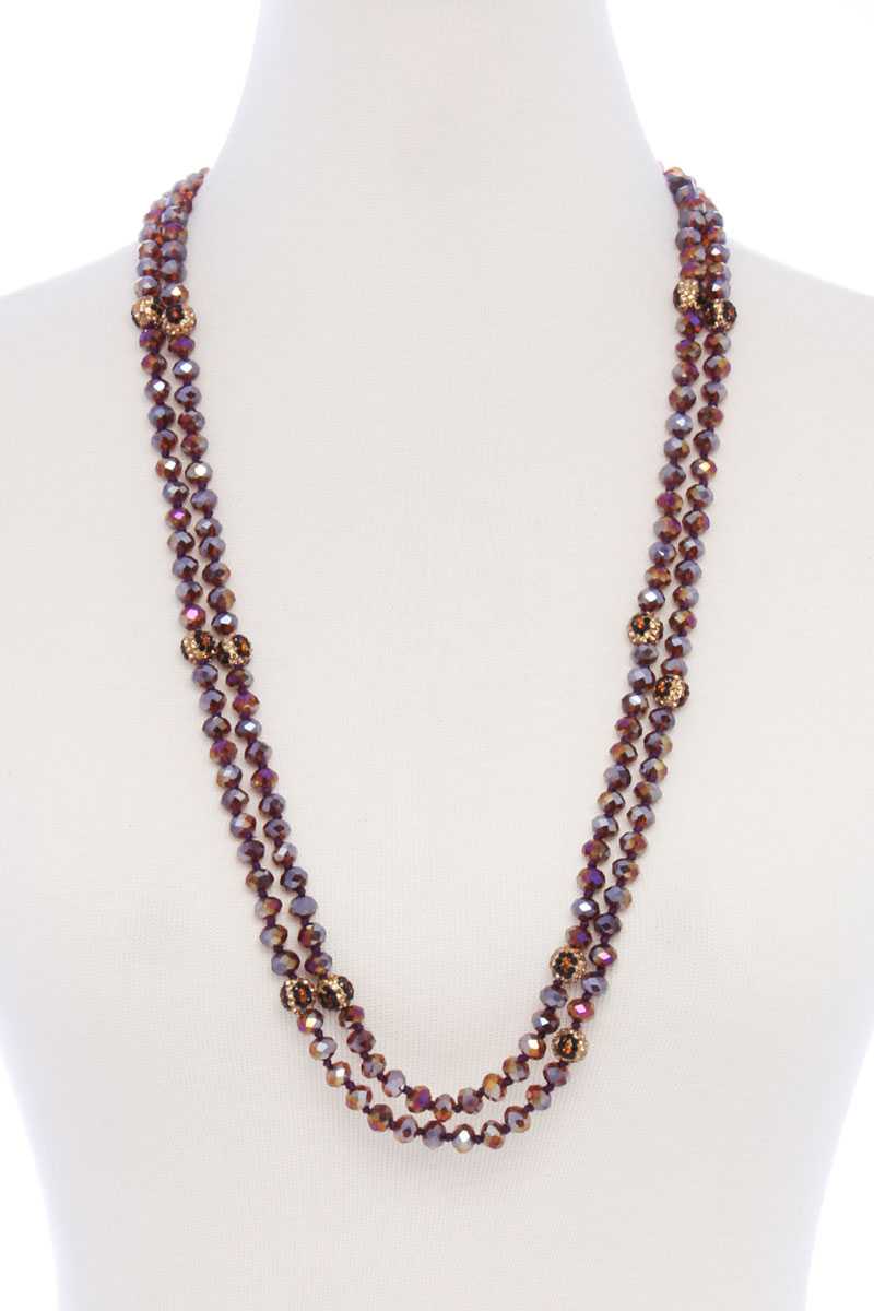 Glass Bead 2 Layered Long Necklace - Absolute Fashion 2020