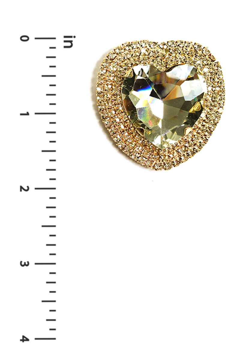 Rhinestone Heart Stud Earring - Absolute Fashion 2020