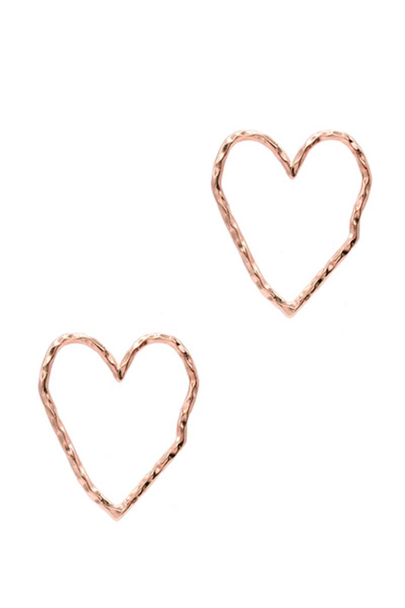Rough Metal Heart Stud Earring - Absolute Fashion 2020