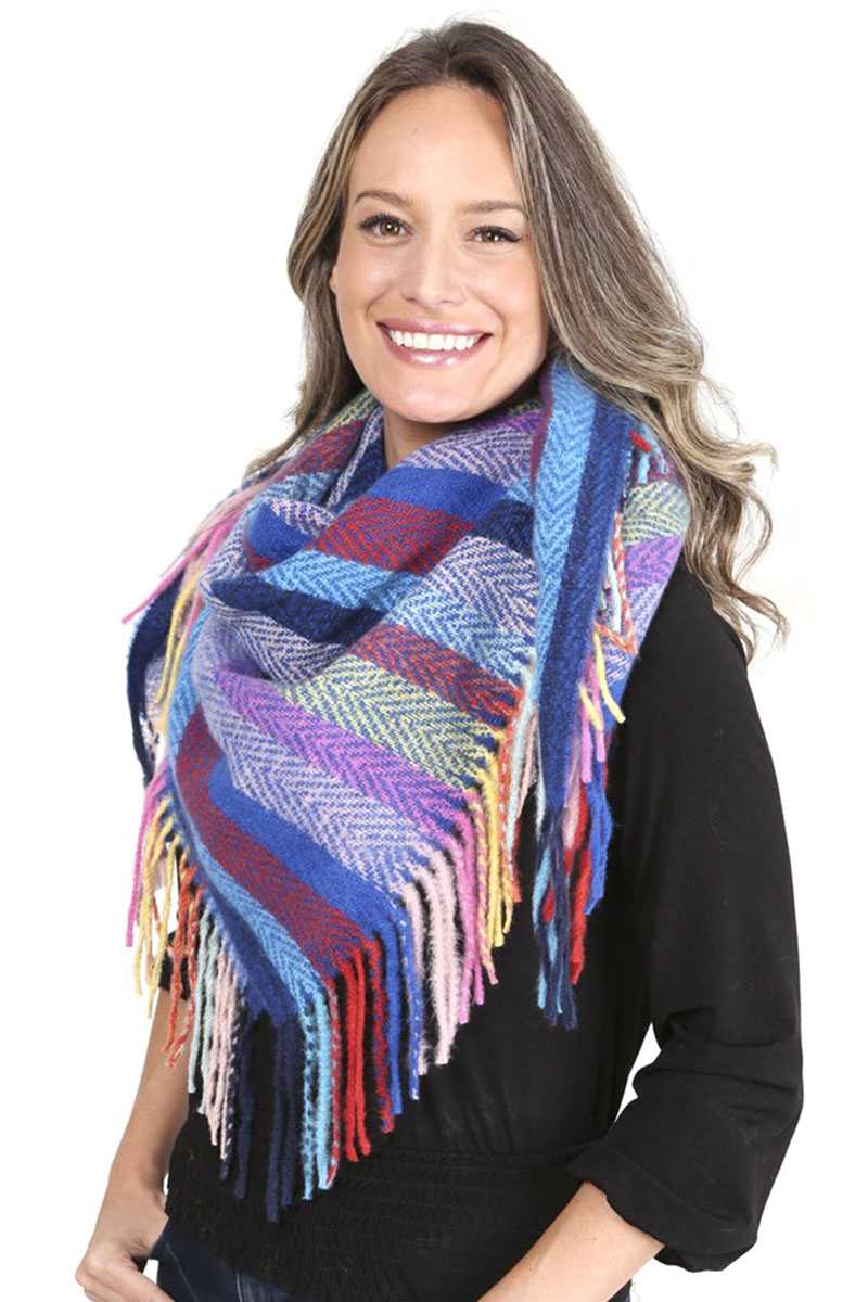 Stripes Blanket Scarf With Fringes - Absolute Fashion 2020