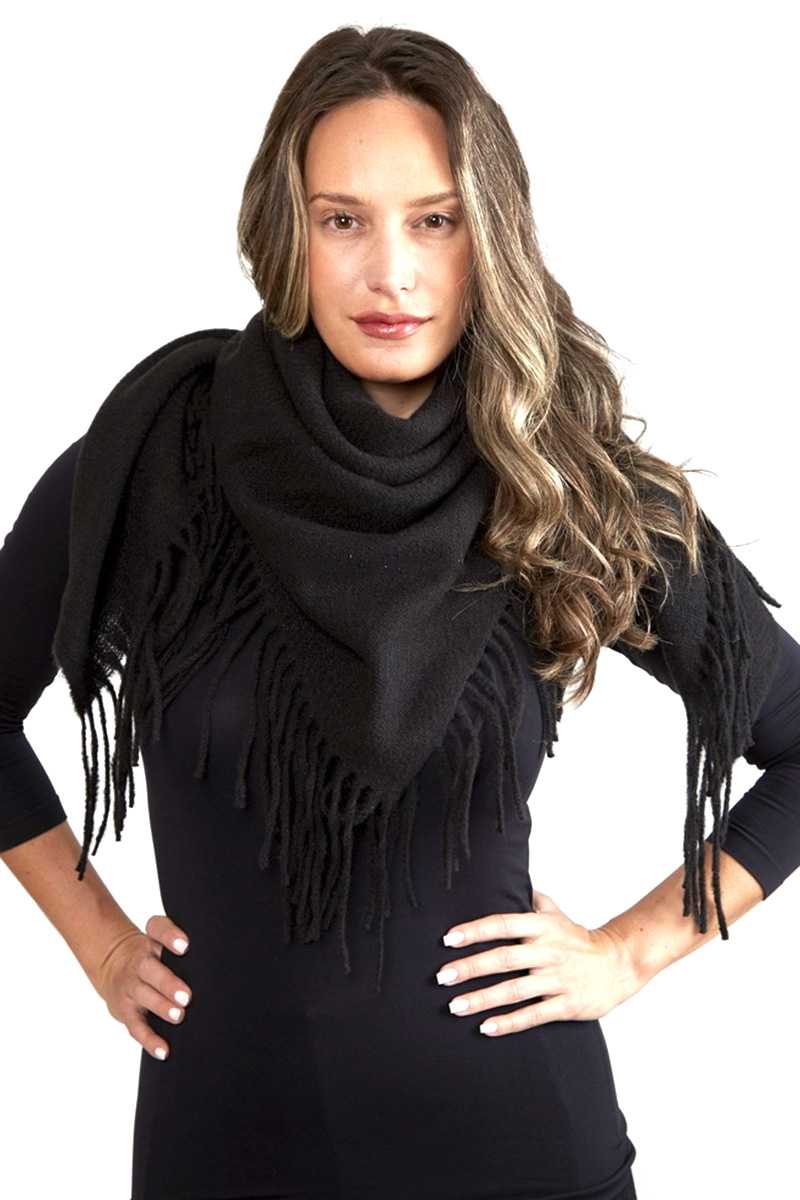 Solid Color Blanket Scarf With Fringes - Absolute Fashion 2020