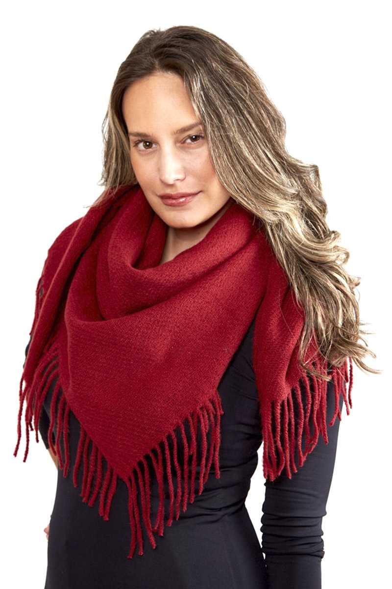 Solid Color Blanket Scarf With Fringes - Absolute Fashion 2020