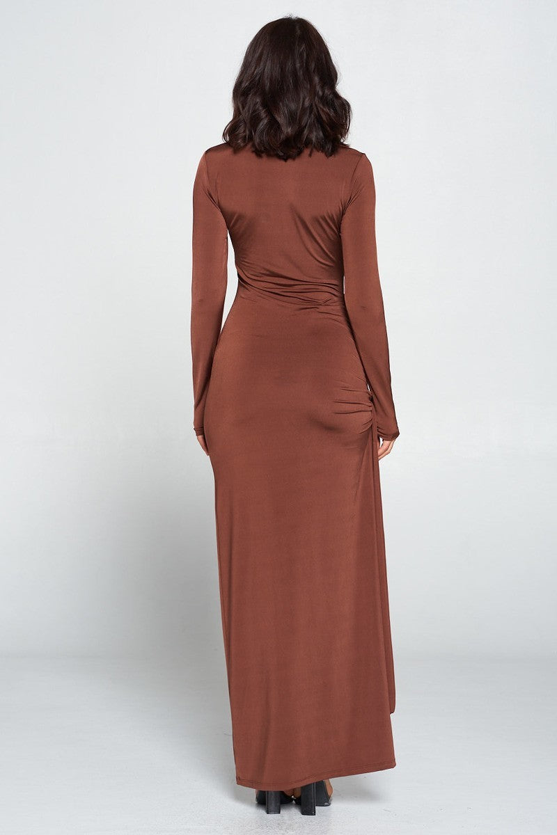 Side Tie Long Sleeve Dress - Absolute Fashion 2020