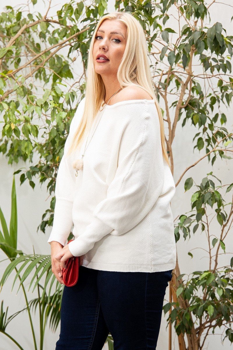 Round Neck Long Sleeve Solid Sweater - Absolute Fashion 2020