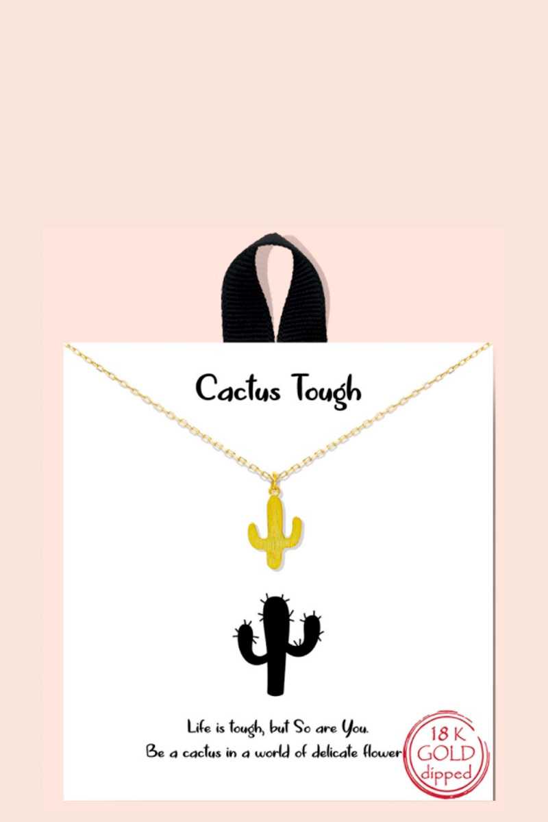 Cactus Tough Pendant Dainty Message Necklace - Absolute Fashion 2020
