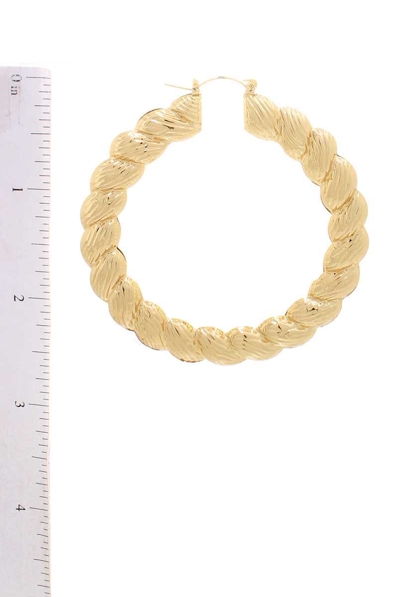Chunky Metal Twist Shape Hoop Earring - Absolute Fashion 2020