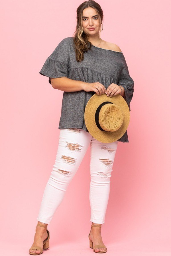 Solid French Pullover Terry Woven Top - Absolute Fashion 2020