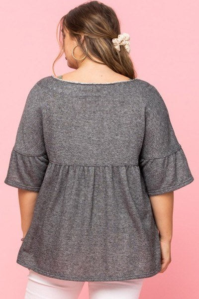 Solid French Pullover Terry Woven Top - Absolute Fashion 2020