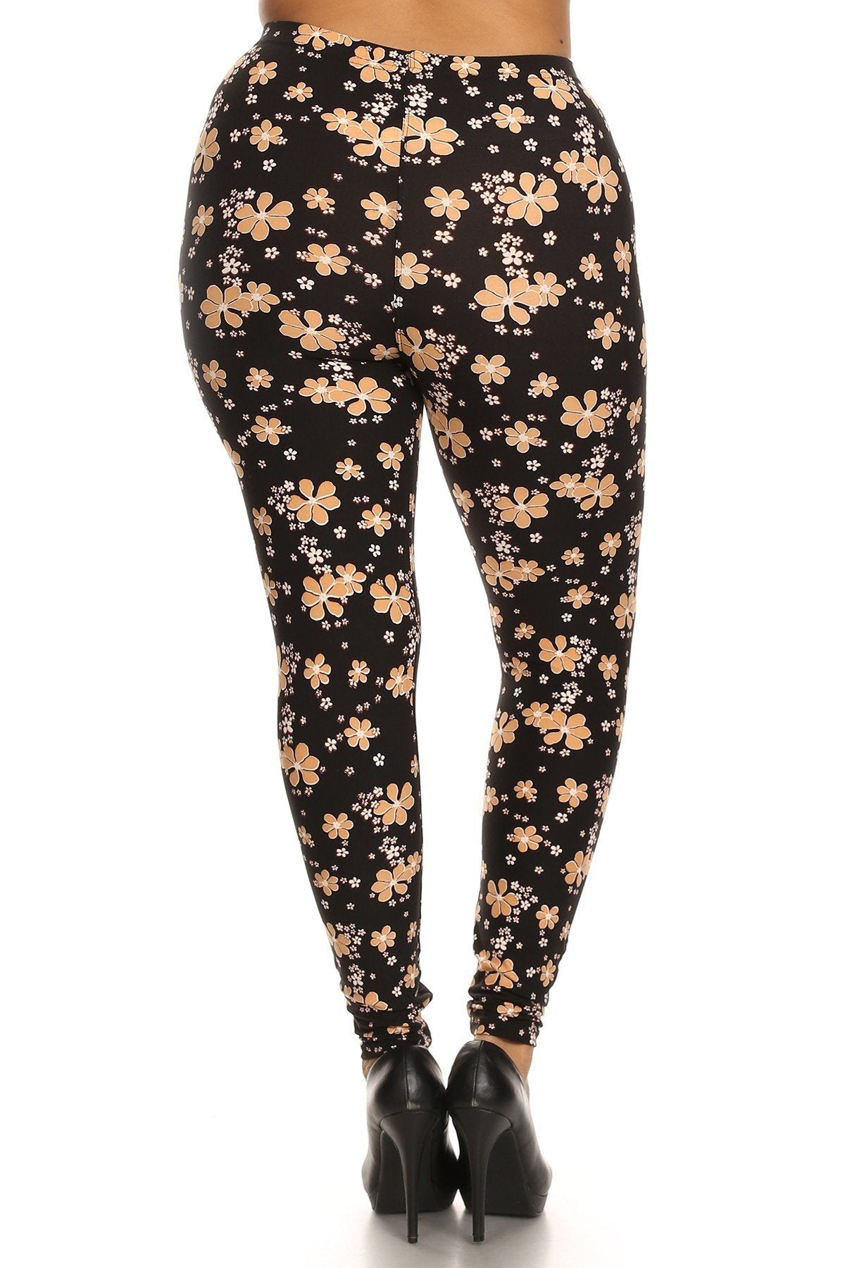 Super Soft Peach Skin Fabric, Floral Graphic Printed Knit Legging With Elastic Waist Detail. High Waist Fit - Absolute Fashion 2020