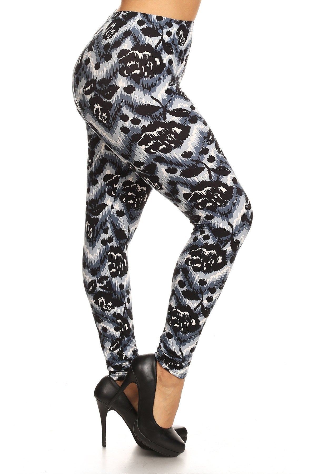 Abstract Print, Full Length Leggings In A Slim Fitting Style With A Banded High Waist - Absolute Fashion 2020