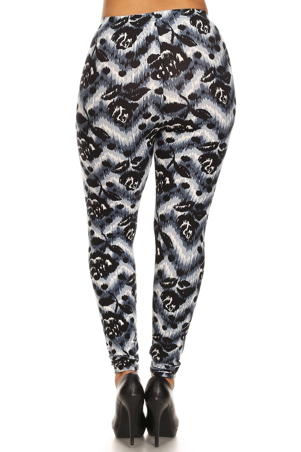 Abstract Print, Full Length Leggings In A Slim Fitting Style With A Banded High Waist - Absolute Fashion 2020
