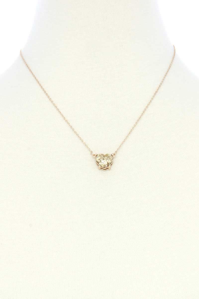 Glitter Heart Charm Necklace - Absolute Fashion 2020