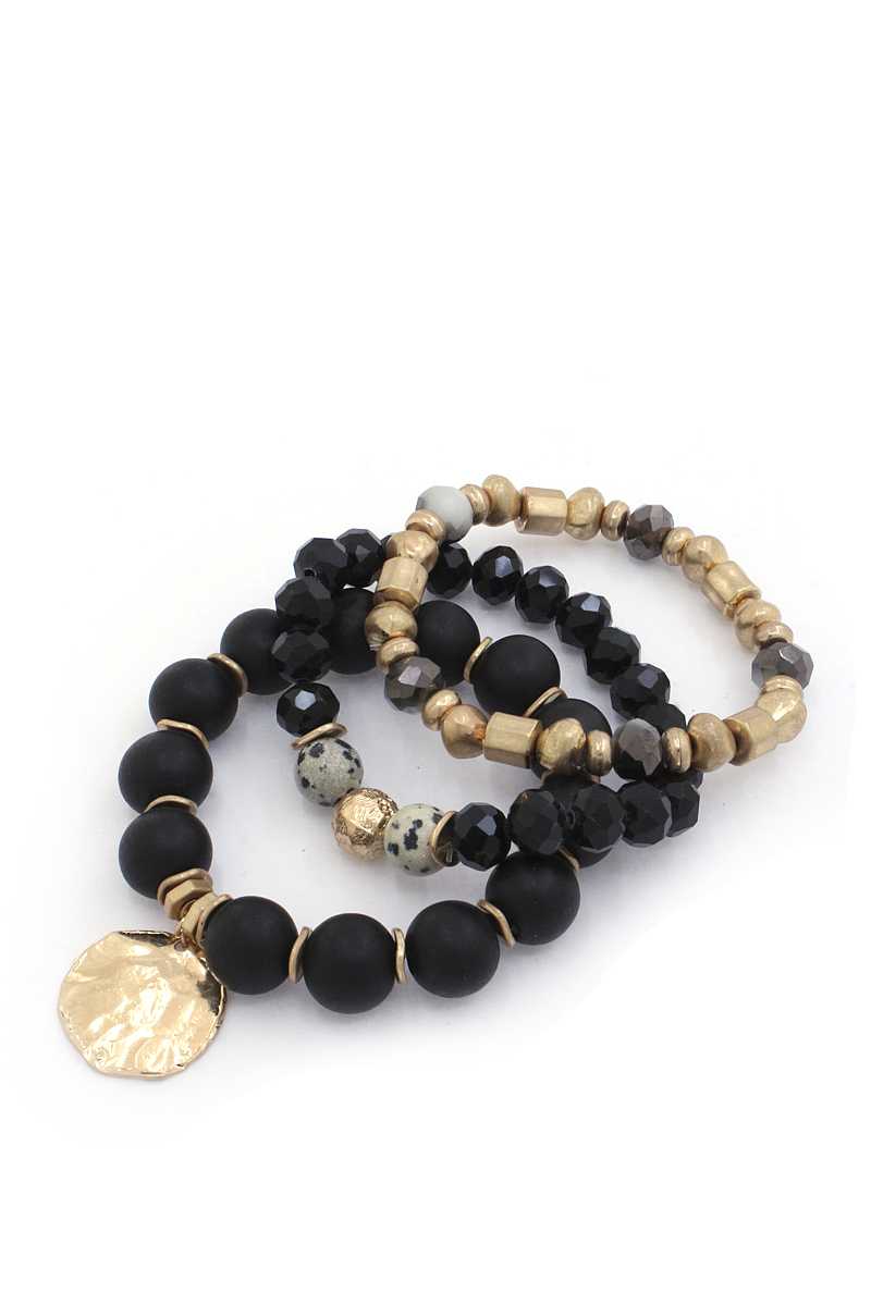 Coin Beaded Stackable Bracelet Set - Absolute Fashion 2020