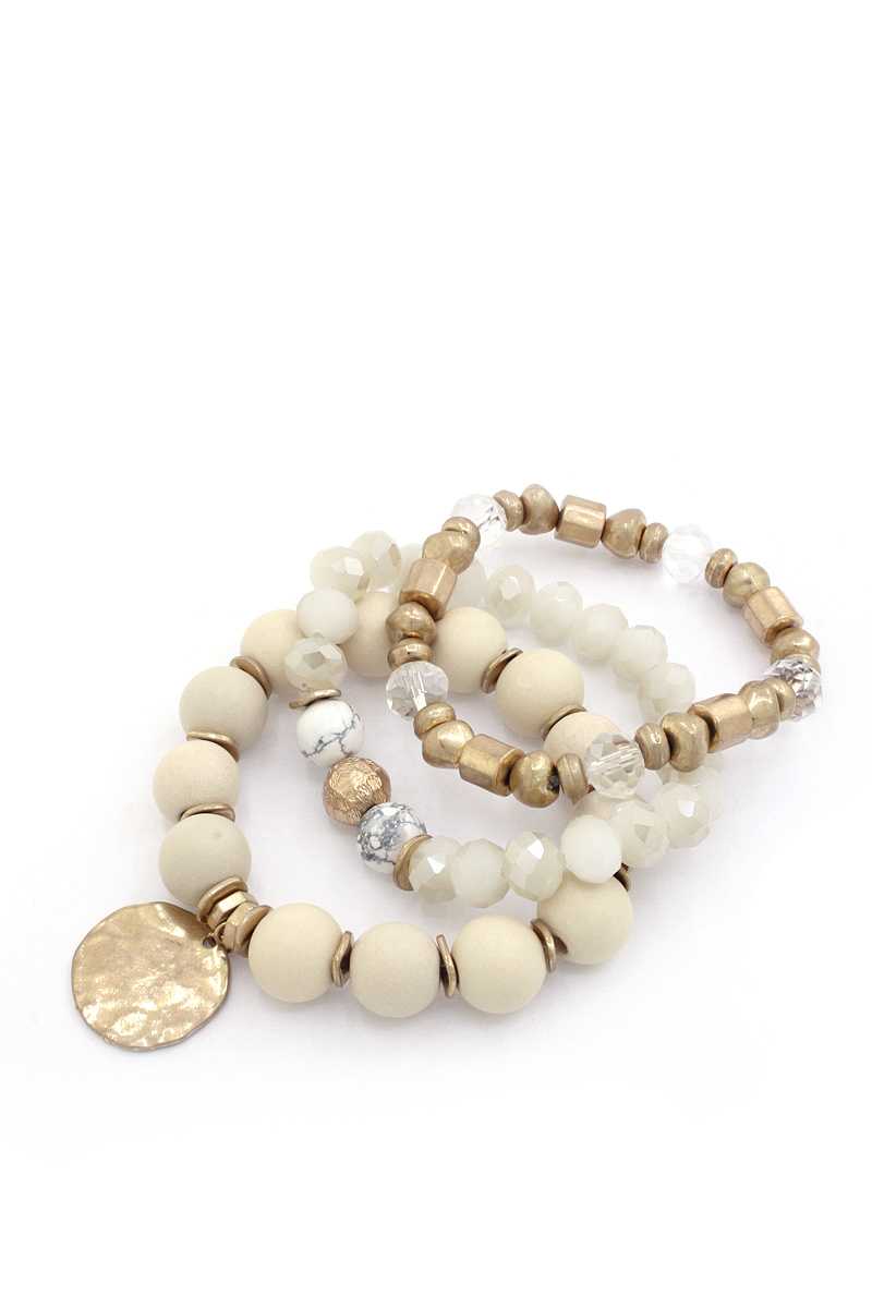 Coin Beaded Stackable Bracelet Set - Absolute Fashion 2020