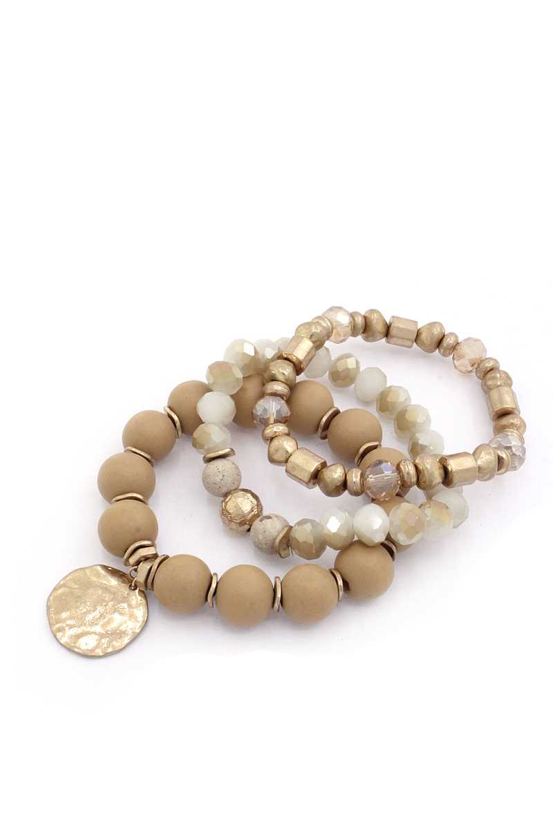 Coin Beaded Stackable Bracelet Set - Absolute Fashion 2020
