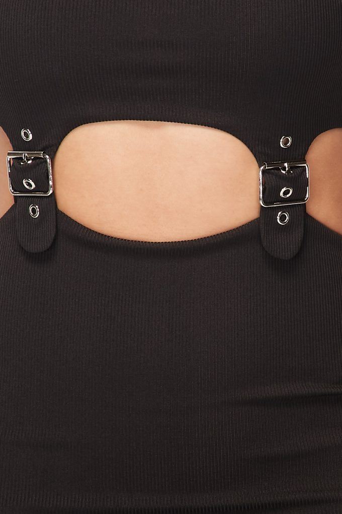 Cut-out Buckle Detail Bodycon Dress - Absolute Fashion 2020