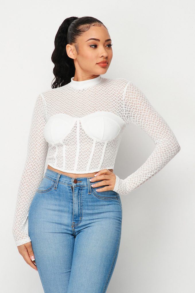Sexy Mesh Mock Neck Top - Absolute Fashion 2020