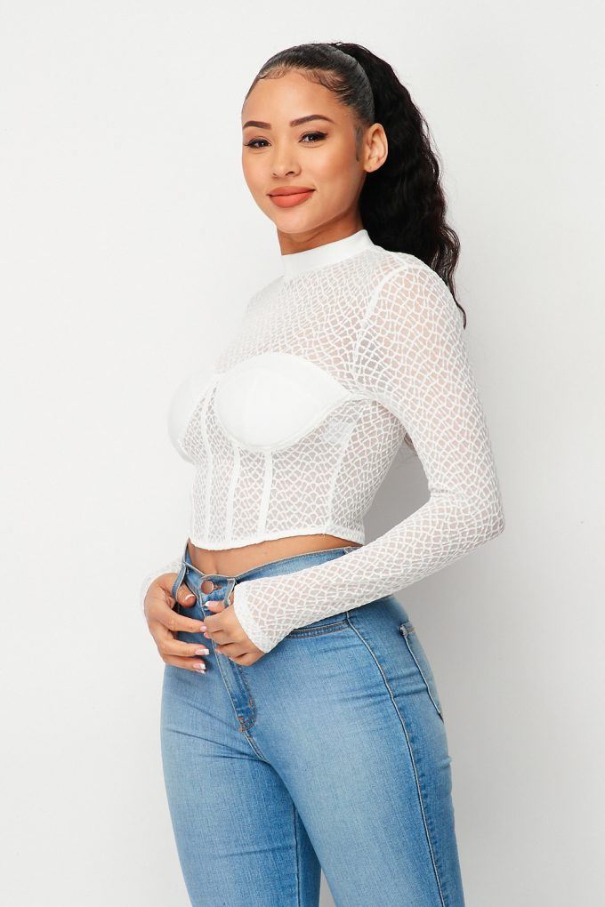 Sexy Mesh Mock Neck Top - Absolute Fashion 2020