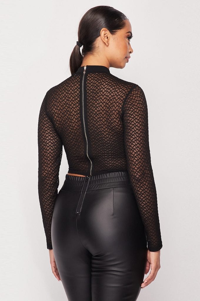 Sexy Mesh Mock Neck Top - Absolute Fashion 2020