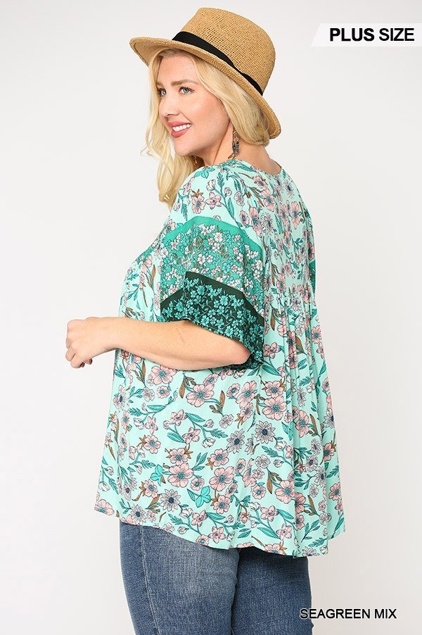 Floral Print Lace Up Flutter Sleeve Top - Absolute Fashion 2020