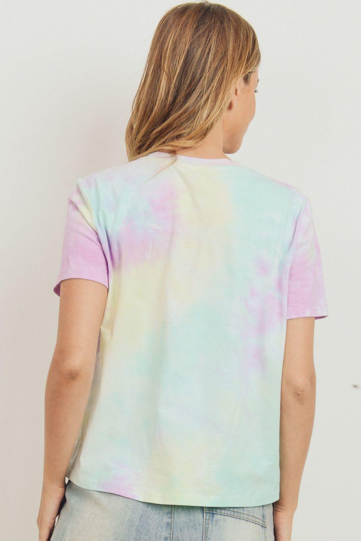Tie Dyed Round Neck Short Sleeve Tee - Absolute Fashion 2020