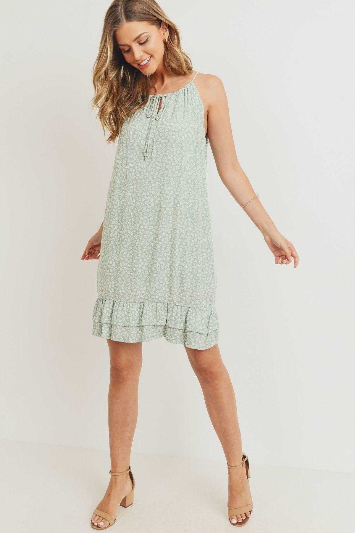 Ruffled Floral Sleeveless Dress - Absolute Fashion 2020