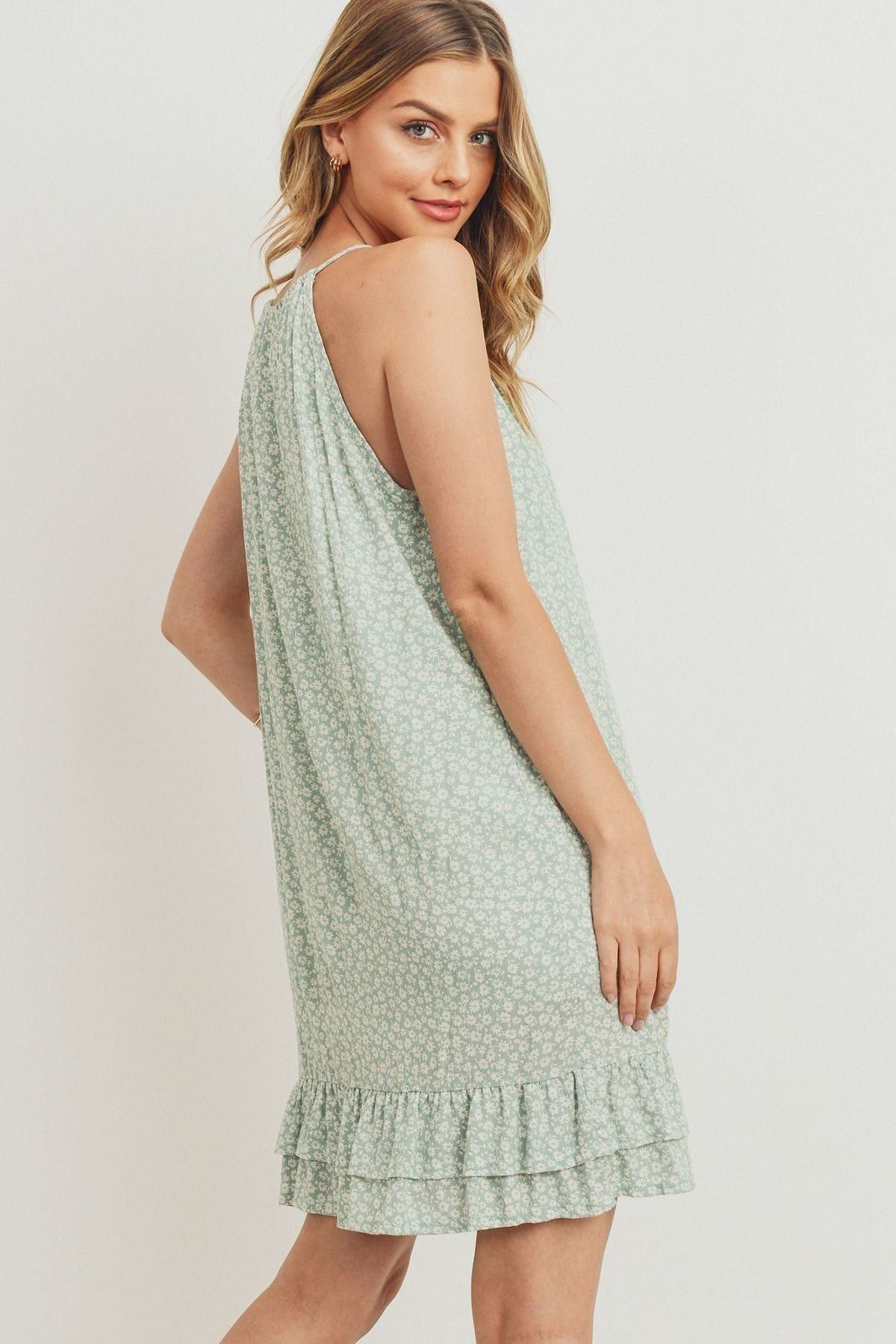 Ruffled Floral Sleeveless Dress - Absolute Fashion 2020