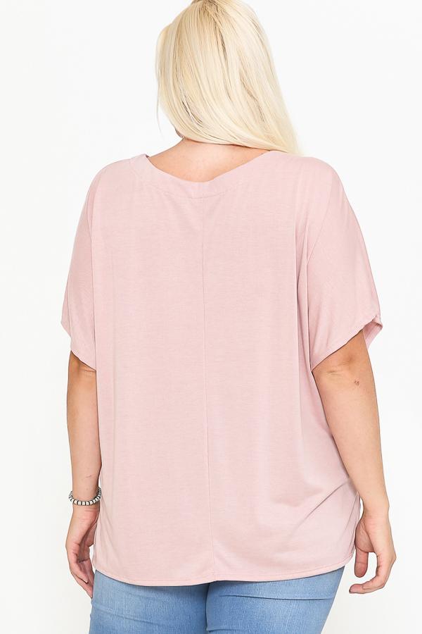 Side Slit With V-neck Dolman Short Sleeve Solid Blouse - Absolute Fashion 2020