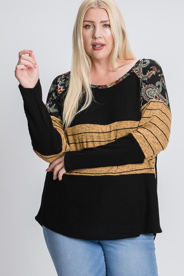 Raglan Sleeve Color Block Long Sleeve Top - Absolute Fashion 2020