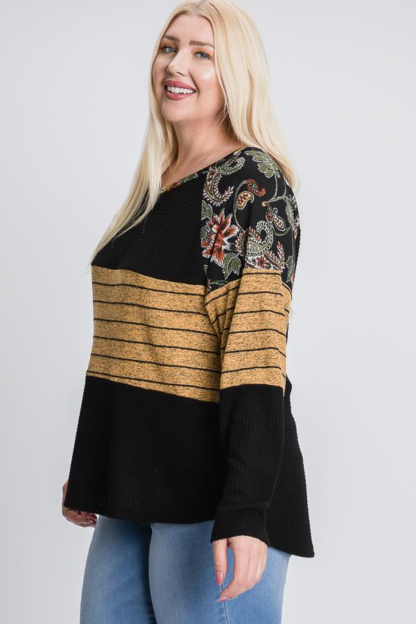 Raglan Sleeve Color Block Long Sleeve Top - Absolute Fashion 2020