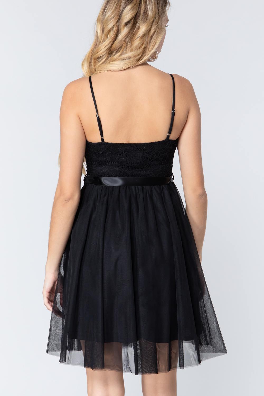 Lace Stiff Meshed Cami Mini Dress - Absolute Fashion 2020