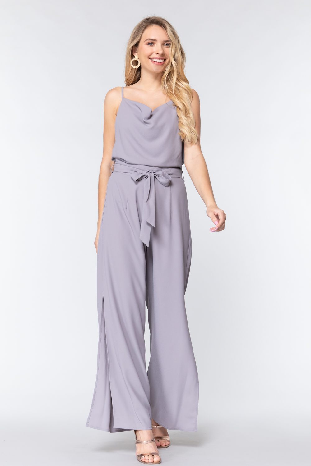 Cowl Neck Cami Woven Jumpsuit - Absolute Fashion 2020