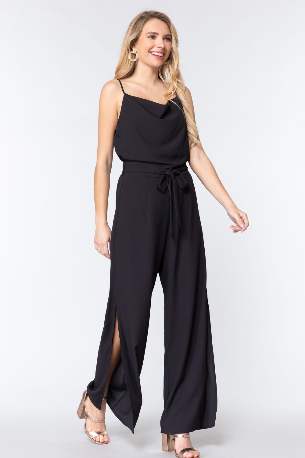 Cowl Neck Cami Woven Jumpsuit - Absolute Fashion 2020