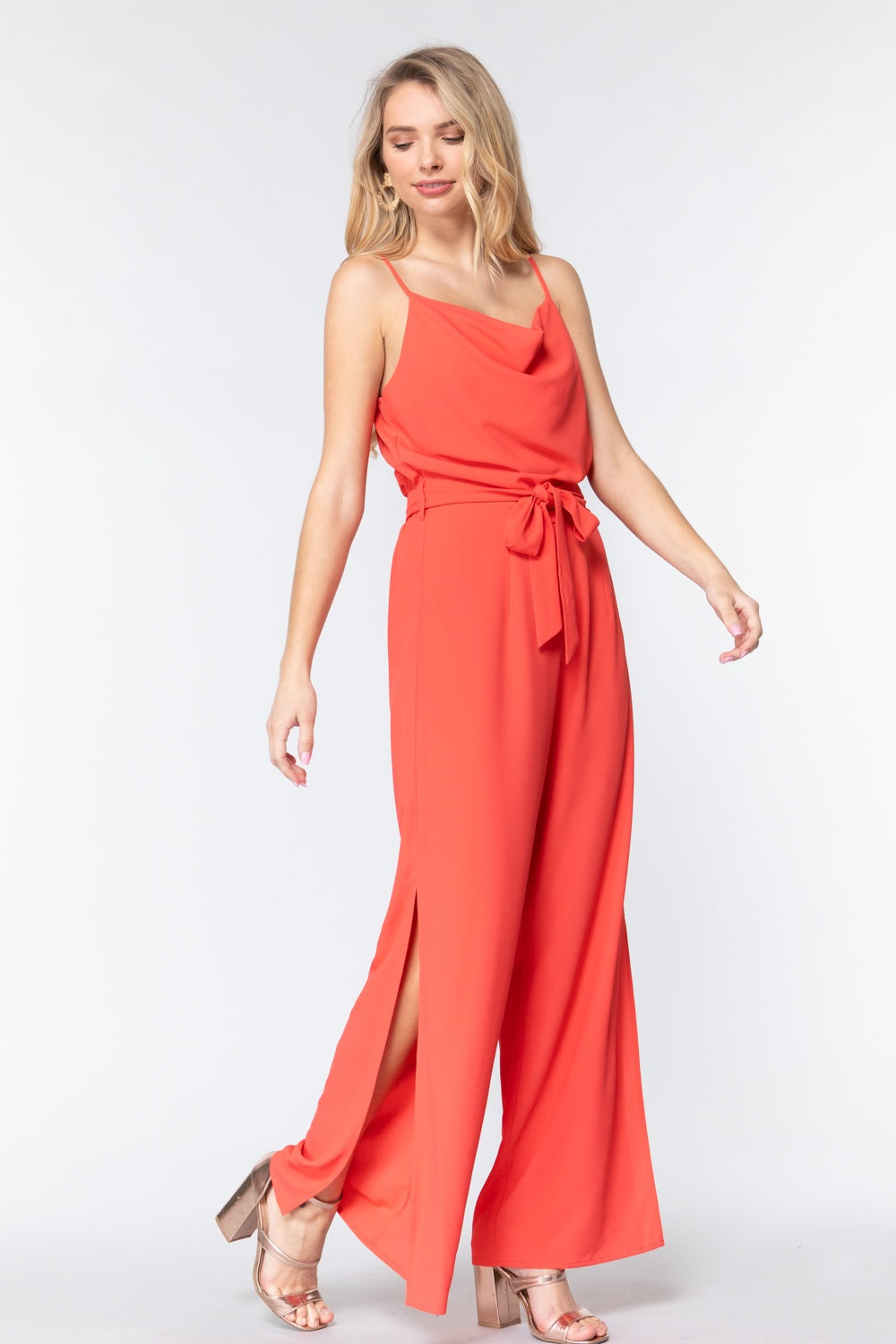 Cowl Neck Cami Woven Jumpsuit - Absolute Fashion 2020
