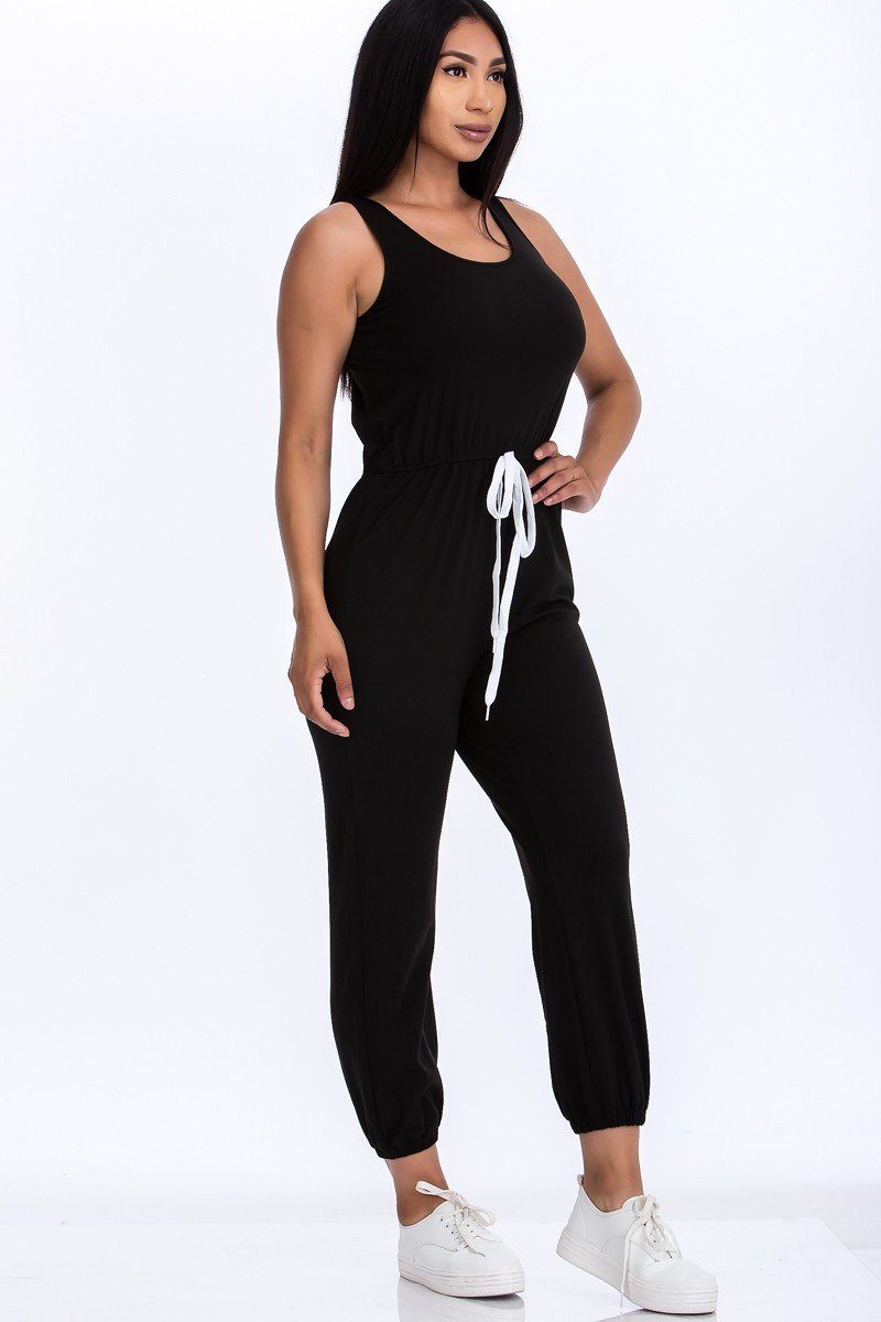 Elasticized Waist Jogger Jumpsuit - Absolute Fashion 2020
