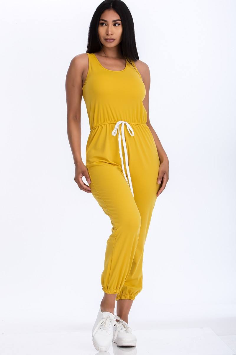 Elasticized Waist Jogger Jumpsuit - Absolute Fashion 2020