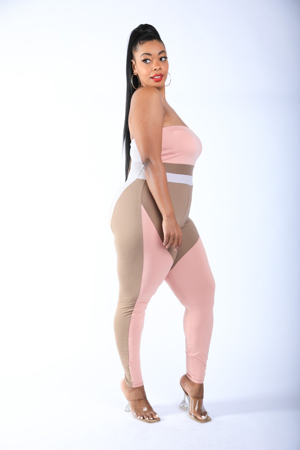 Color Blocked Tube Jumpsuit - Absolute Fashion 2020