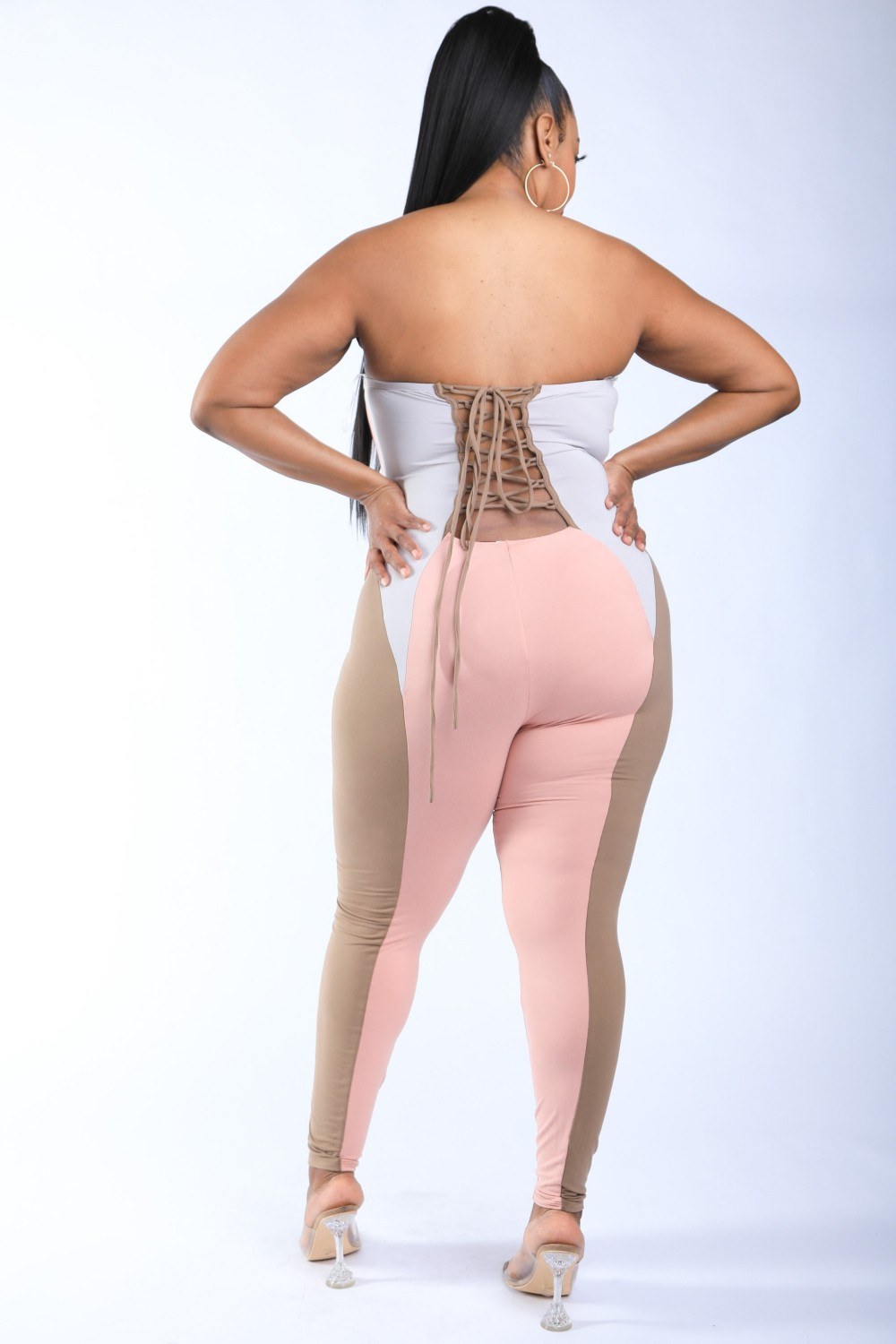 Color Blocked Tube Jumpsuit - Absolute Fashion 2020