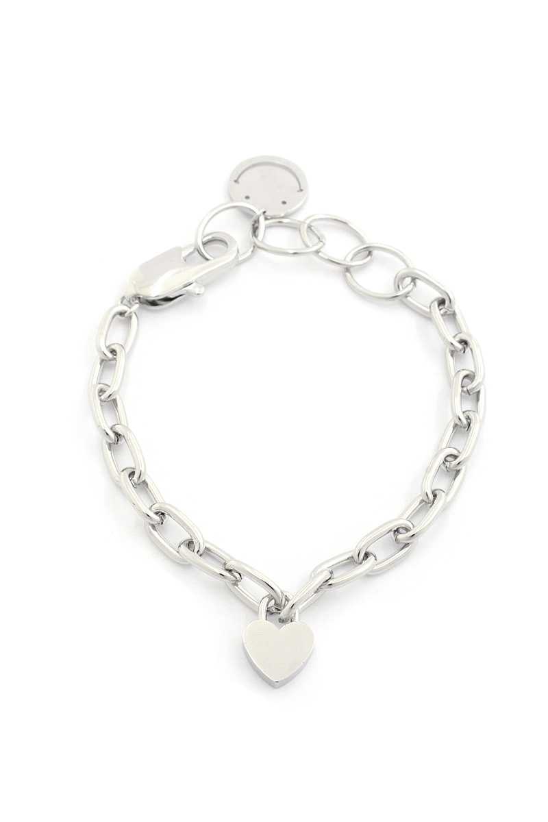 Sodajo Heart Charm Oval Link Bracelet - Absolute Fashion 2020