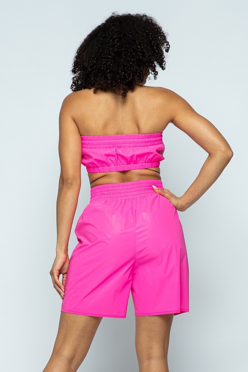 Cropped Mini Tube Top/lined Thigh Length Shorts Set - Absolute Fashion 2020