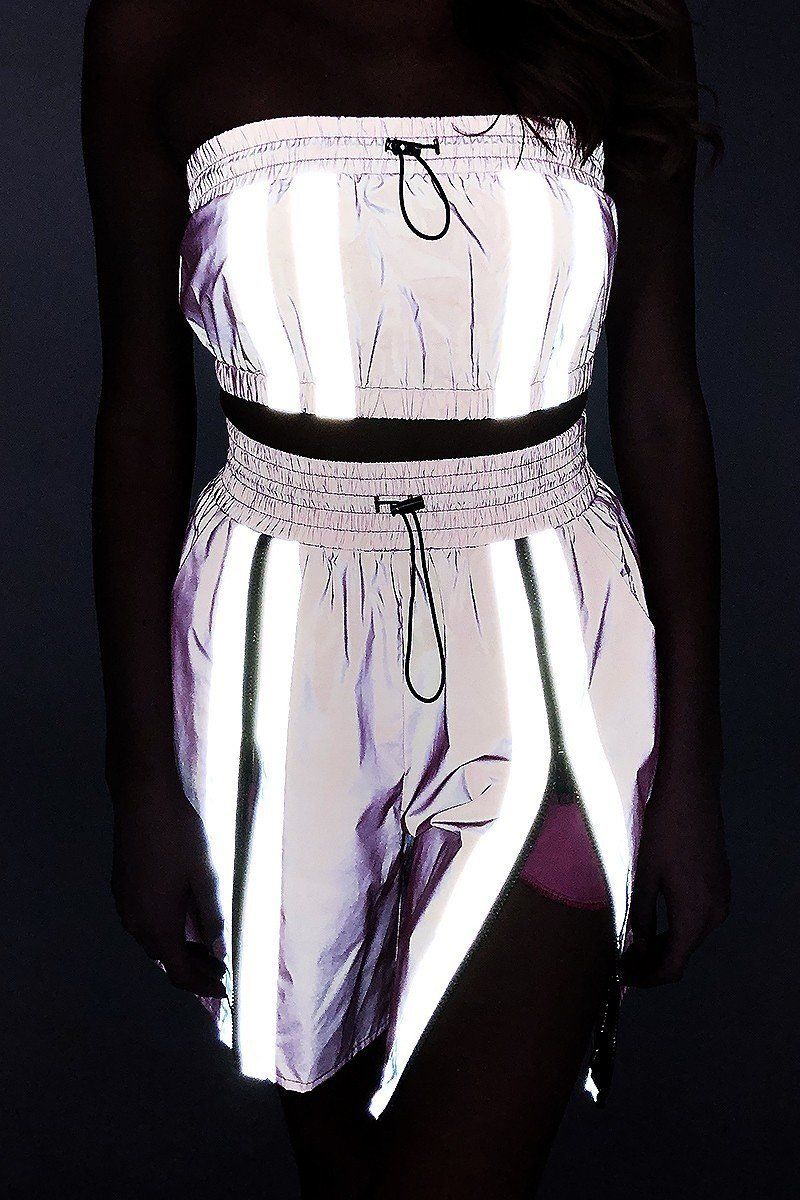 Cropped Mini Tube Top/lined Thigh Length Shorts Set - Absolute Fashion 2020