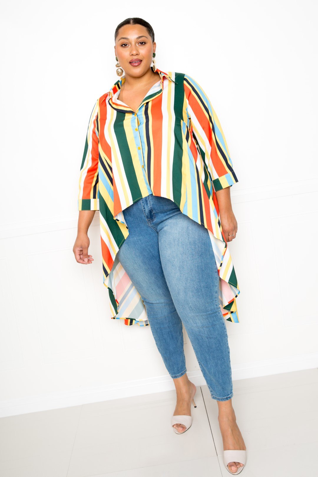 Striped Hi Low Shirt - Absolute Fashion 2020