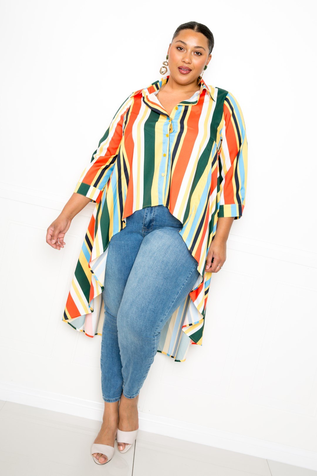 Striped Hi Low Shirt - Absolute Fashion 2020