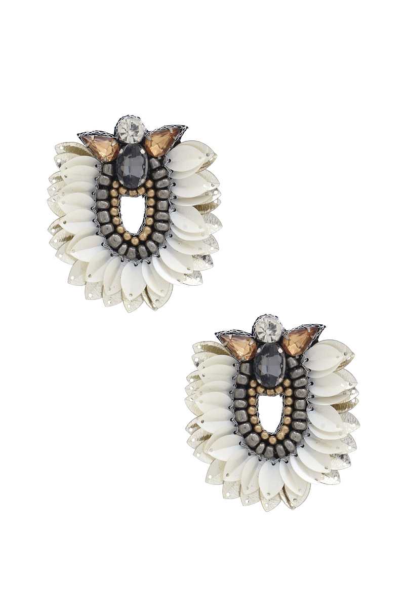 Rhinestone Sequin Edge Post Earring - Absolute Fashion 2020