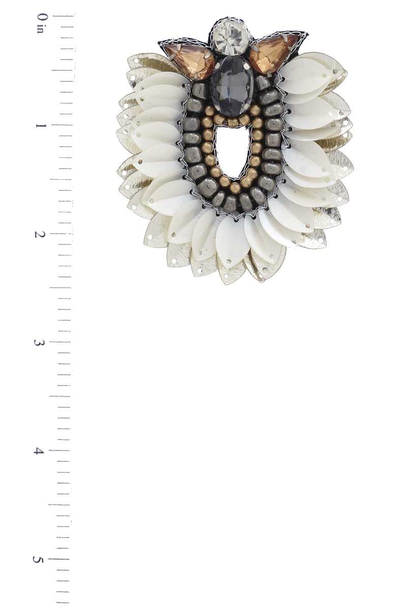 Rhinestone Sequin Edge Post Earring - Absolute Fashion 2020