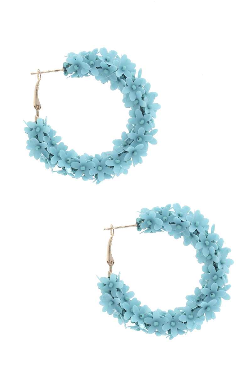 Flower Sequin Hoop Earring - Absolute Fashion 2020