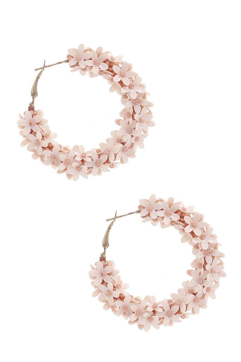 Flower Sequin Hoop Earring - Absolute Fashion 2020