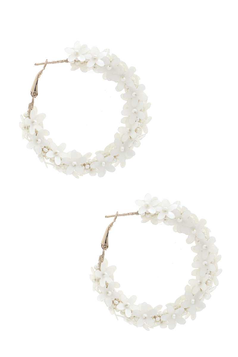 Flower Sequin Hoop Earring - Absolute Fashion 2020