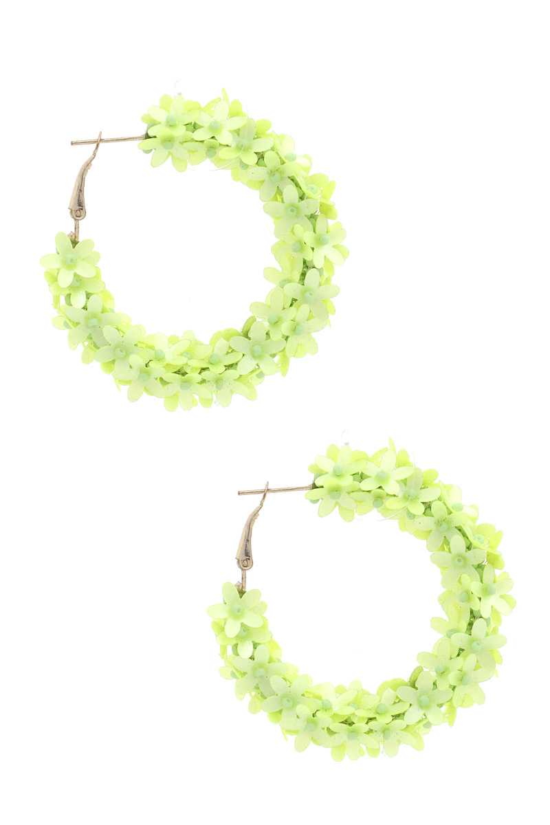 Flower Sequin Hoop Earring - Absolute Fashion 2020